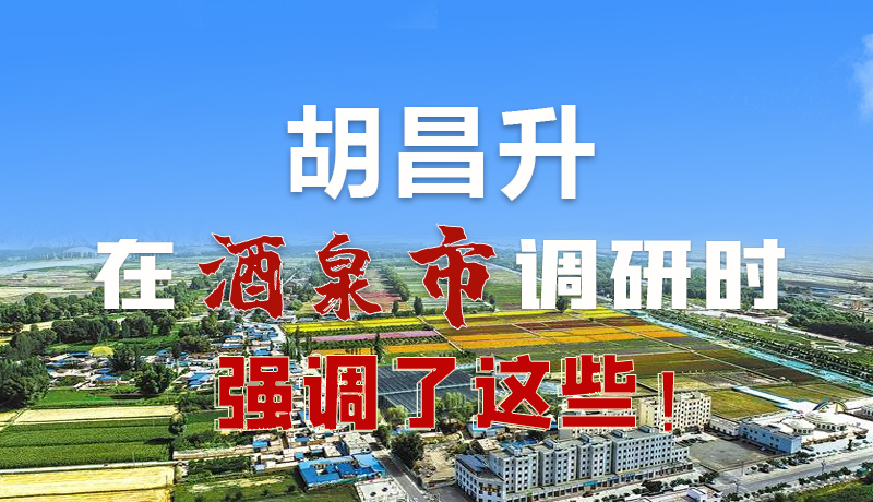 圖解|胡昌升在酒泉市調(diào)研時強調(diào)了這些！