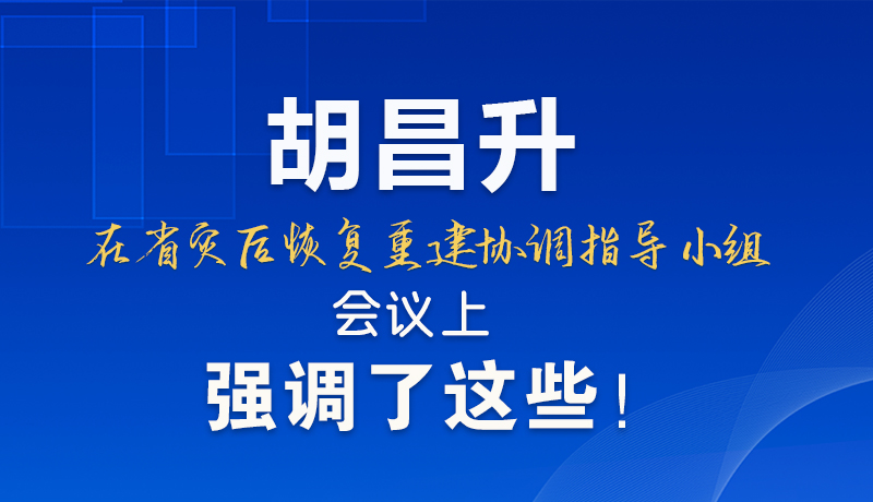 圖解|胡昌升在省災(zāi)后恢復(fù)重建協(xié)調(diào)指導(dǎo)小組會議上強(qiáng)調(diào)了這些！