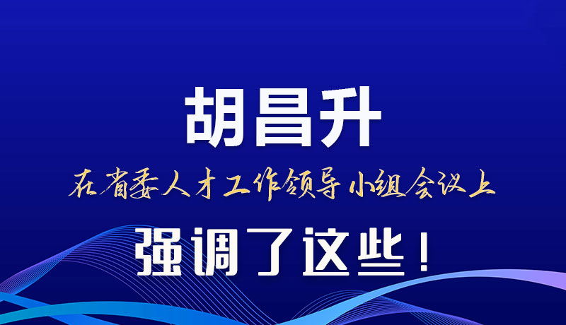 圖解|胡昌升在省委人才工作領(lǐng)導(dǎo)小組會議上強(qiáng)調(diào)了這些！