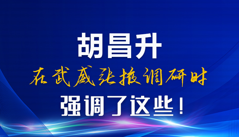 圖解|胡昌升在武威張掖調(diào)研時(shí)強(qiáng)調(diào)了這些！